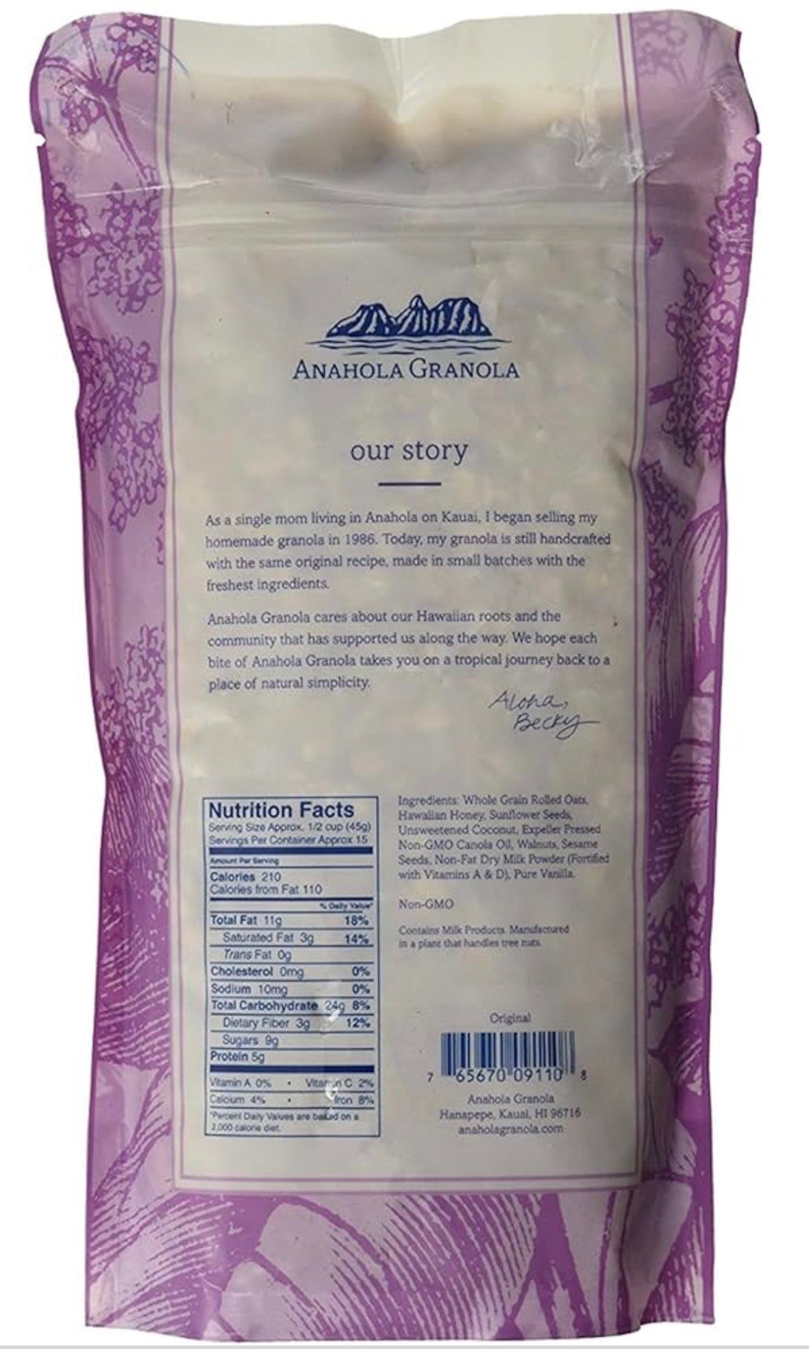 Anahola Granola Hawaiian Wheat-free Natural Granola, Original, 24-ounce