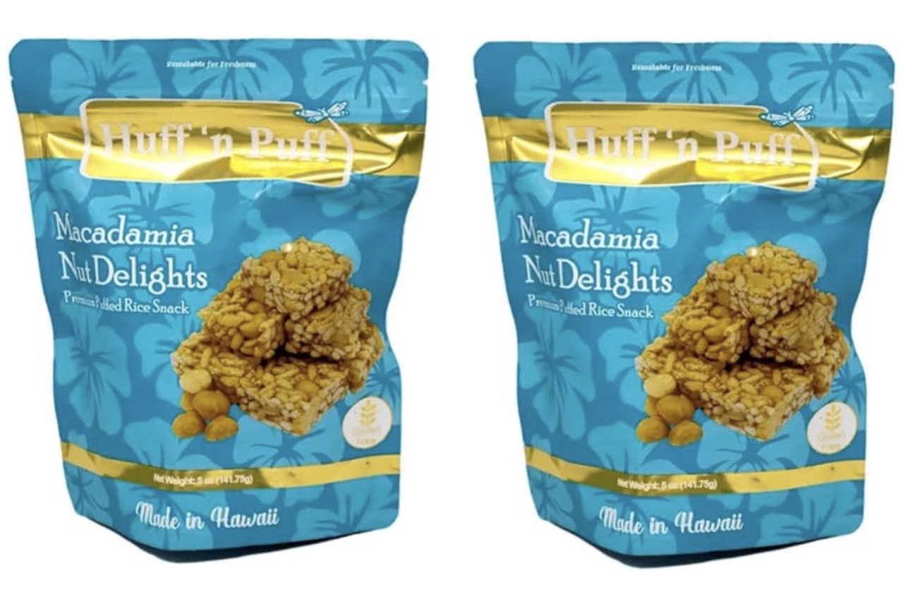 Huff'n Puff Macadamia Nut Delights 5 oz Pack of 2