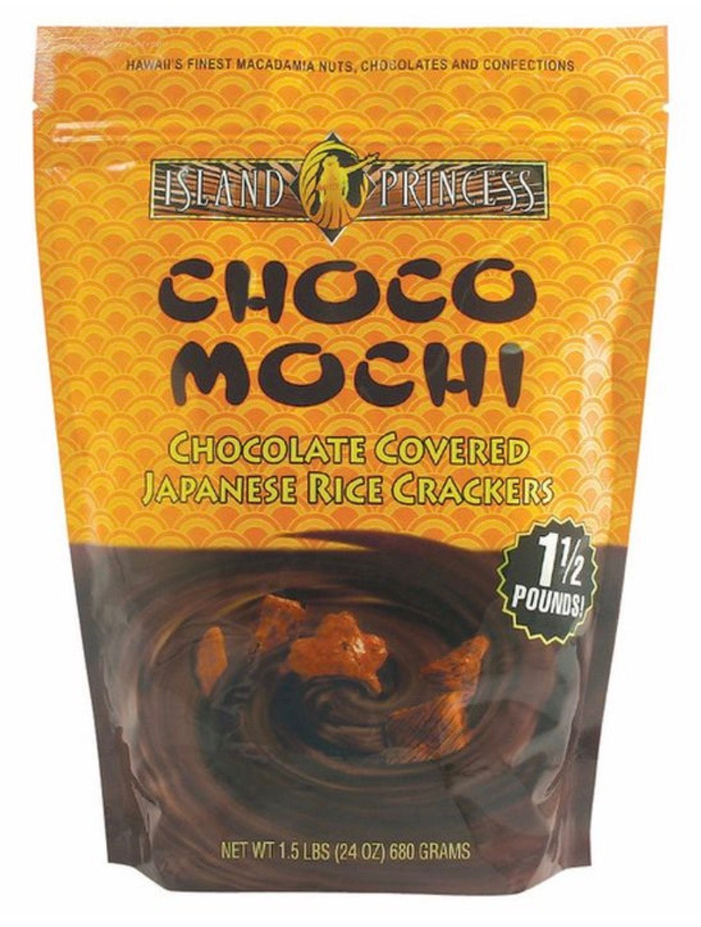 Island Princess Choco Mochi Chocolate Covered Japanese Rice Crackers 1.5 lb